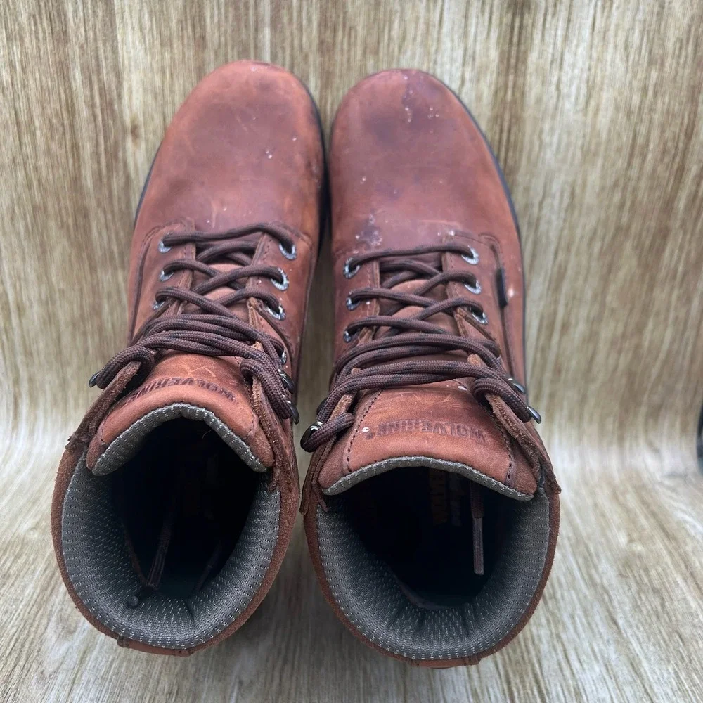 Wolverine Durashocks Men's‎ Size 8.5M Brown Leather Work Boots Shoes W02053